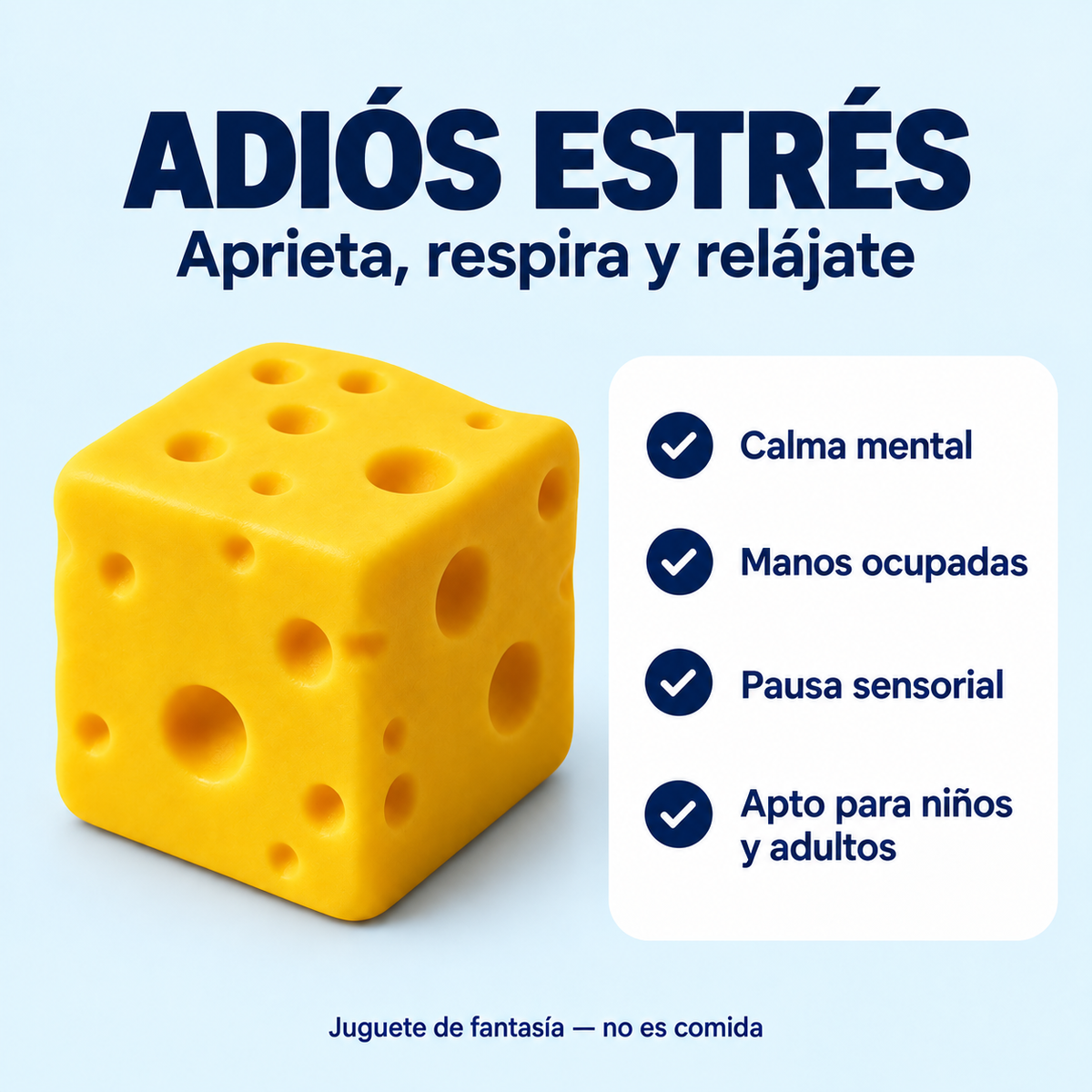 Squishy Relajante Queso Amarillo de Subida Lenta