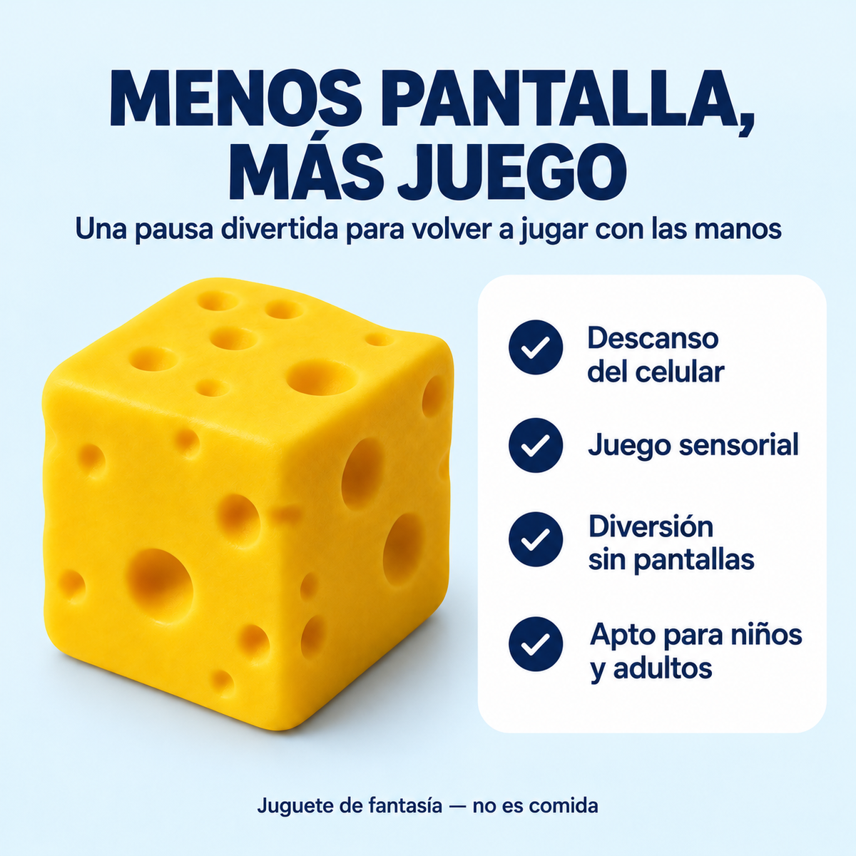 Squishy Relajante Queso Amarillo de Subida Lenta