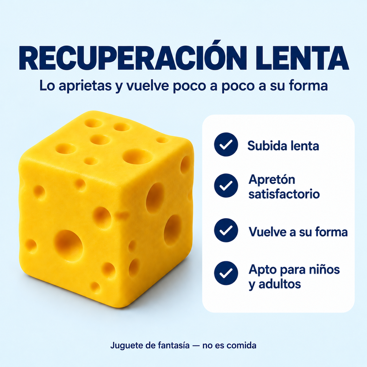 Squishy Relajante Queso Amarillo de Subida Lenta